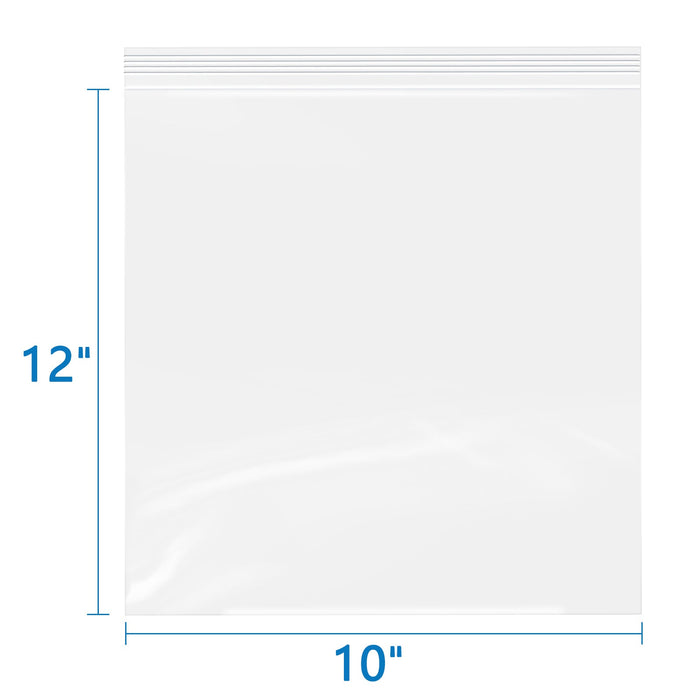 10" x 12" 2 Mil Resealable Clear Zip Bags 100 Pack