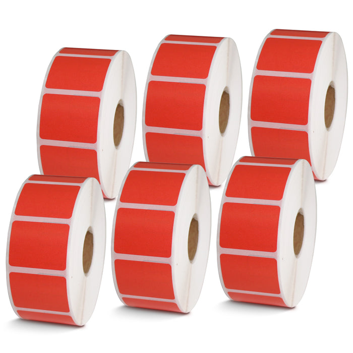 1.25" x 1" Red Direct Thermal Labels