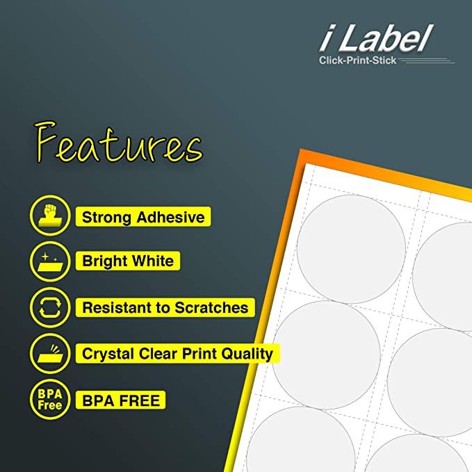 12UP 2.5" Round Labels for Laser & Inkjet Printers