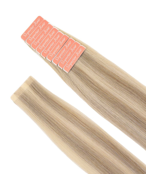#18/613 Ash Blonde Highlights Invisi Tape Hair Extensions — Value Grade