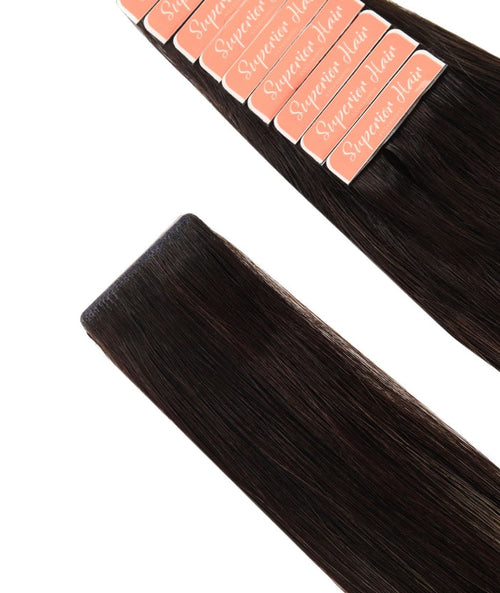 #2 Dark Brown Invisi Tape Hair Extensions — Value Grade