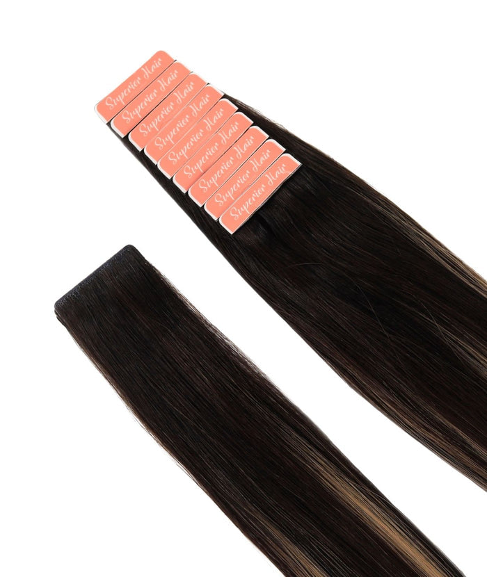 #2 Dark Brown Invisi Tape Hair Extensions — Value Grade