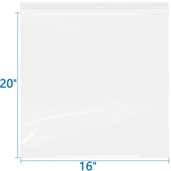 2 Mil 16" x 24" Clear Resealable Zip Top Bags 100 Pack