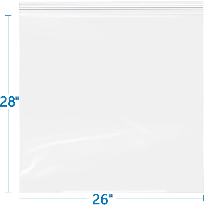 2 Mil 26" x 28" Resealable Clear Zip Bags 50 Pack