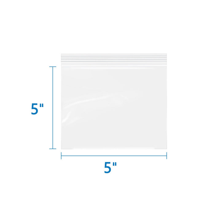 2 Mil 5" x 5" Clear Resealable Zip Bags 500 Pack