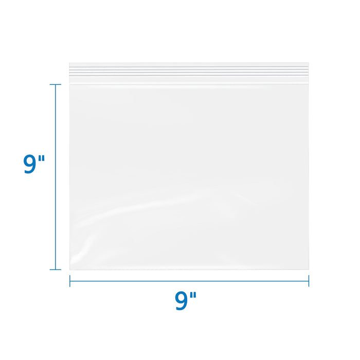 2 Mil 9" x 9" Resealable Clear Zip Bags 200 Pack