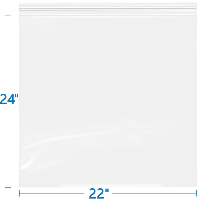 2 Mil Clear 22" x 24" Resealable Zip Top Bags 50 Pack