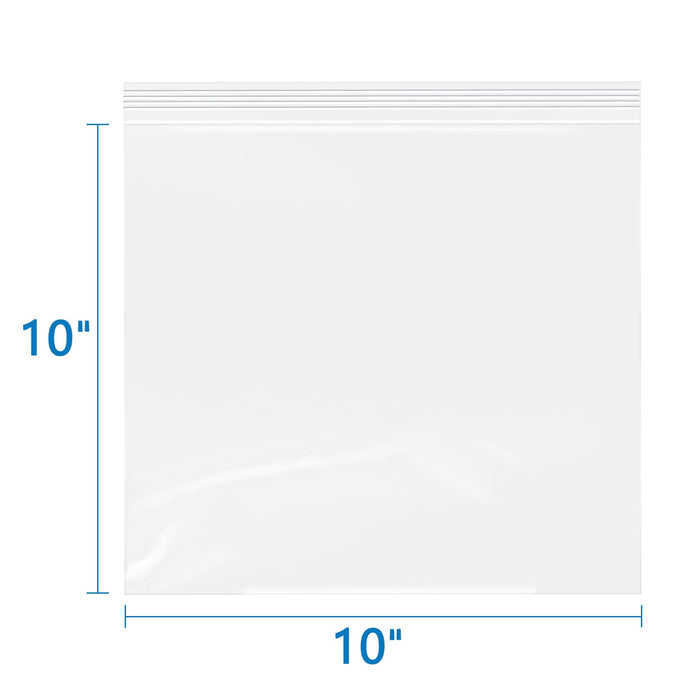 2 Mil Resealable Clear Zip Bags 10" x 10" 100 Pack