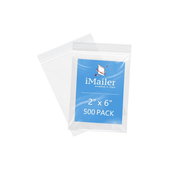 2 Mil Small Zip Lock Bags 2" x 6" 500 Pack