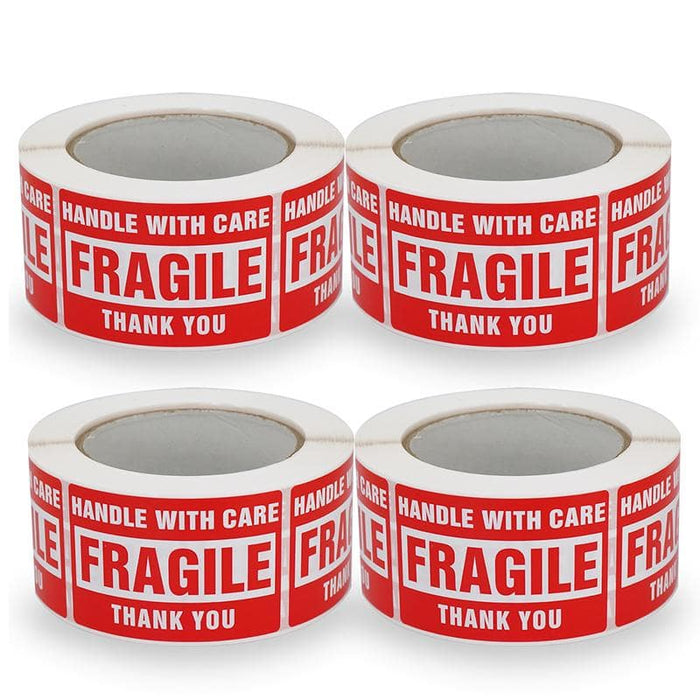2" x 3" Handle with Care Fragile Thank You Shipping Label Stickers