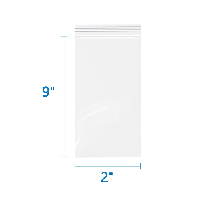 2" x 9" 2 Mil Resealable Zip Bags 500 Pack