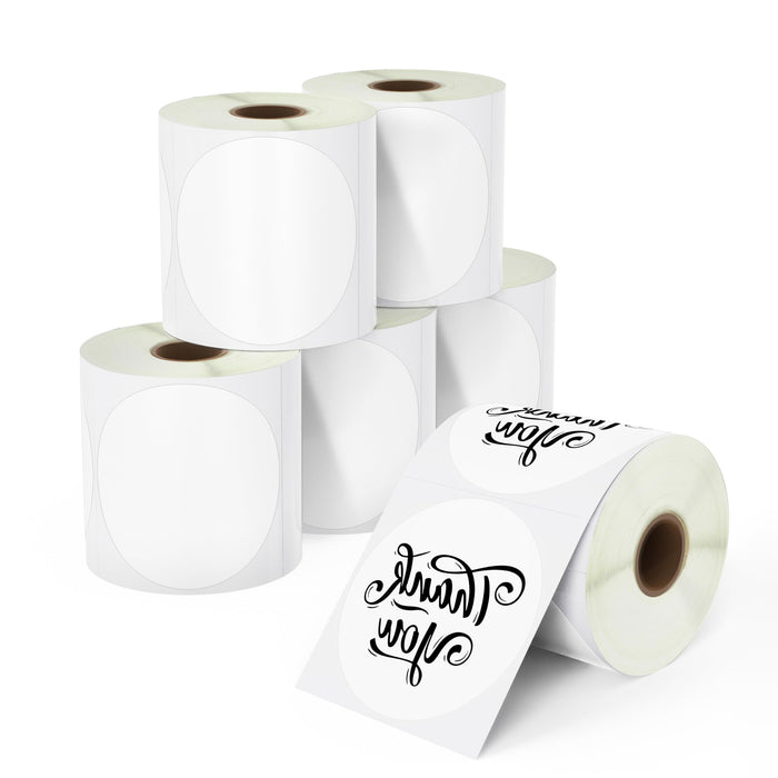2" thermal circle labels for candle jars