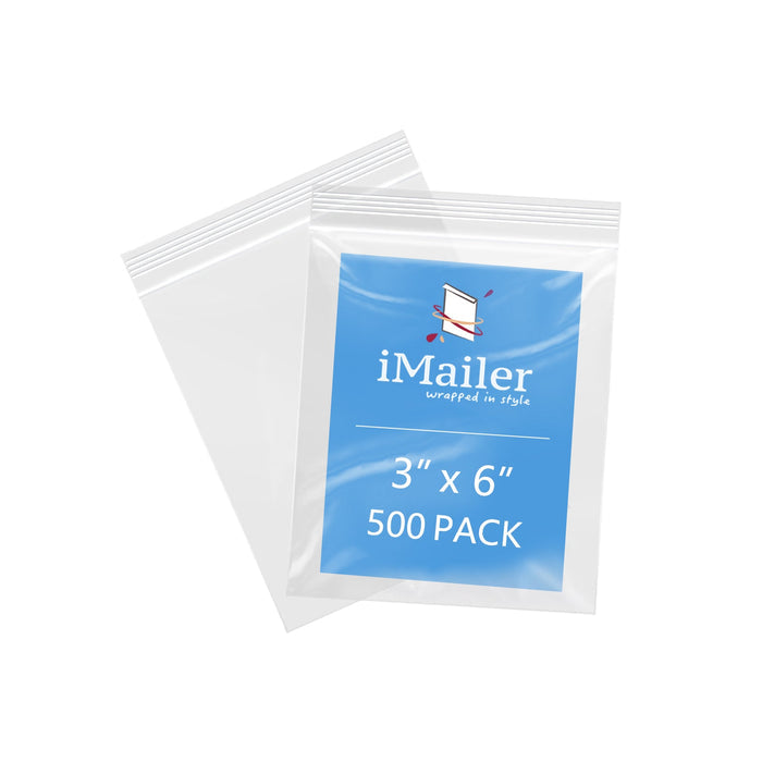 3" x 6" 2 Mil Resealable Zip Bags 500 Pack