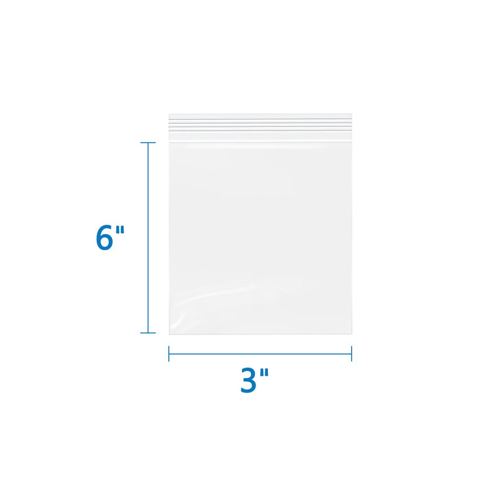 3" x 6" 2 Mil Resealable Zip Bags 500 Pack