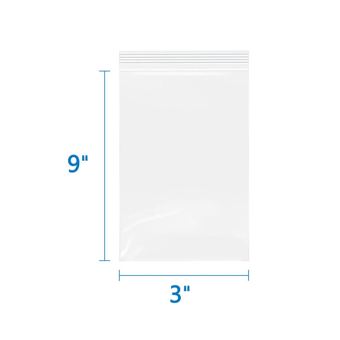 3" x 9" 2 Mil Small Resealable Zip Bags – 500 Pack