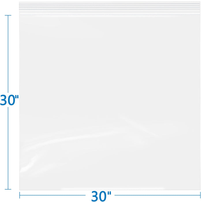 30" x 30" 2 Mil Resealable Clear Zip Top Lock Bags 50 Pack