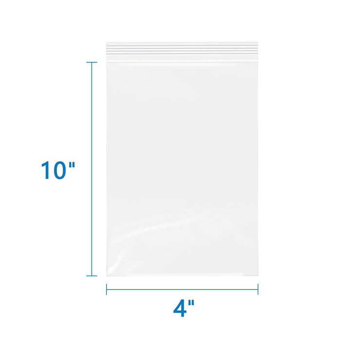 4" x 10" 2 Mil Reusable Zip Bags 500 Pack