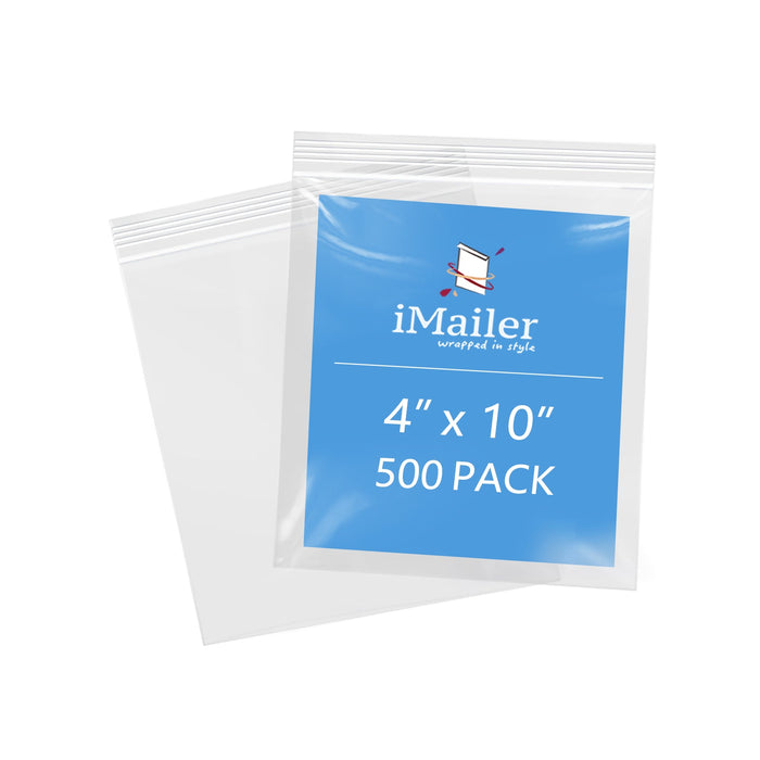 4" x 10" 2 Mil Reusable Zip Bags 500 Pack