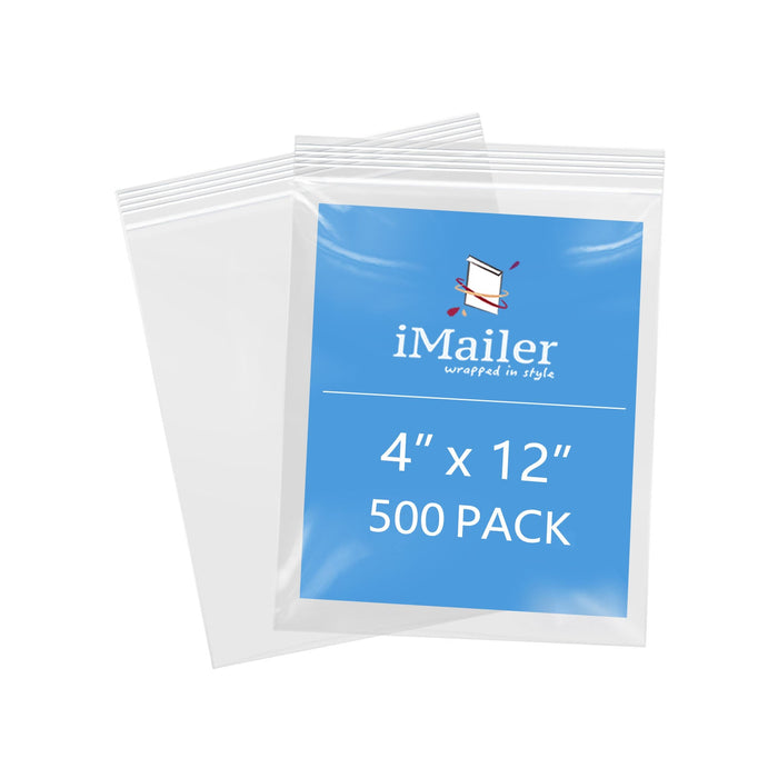 4" x 12" 2 Mil Durable Zip Lock Bags – 500 Pack