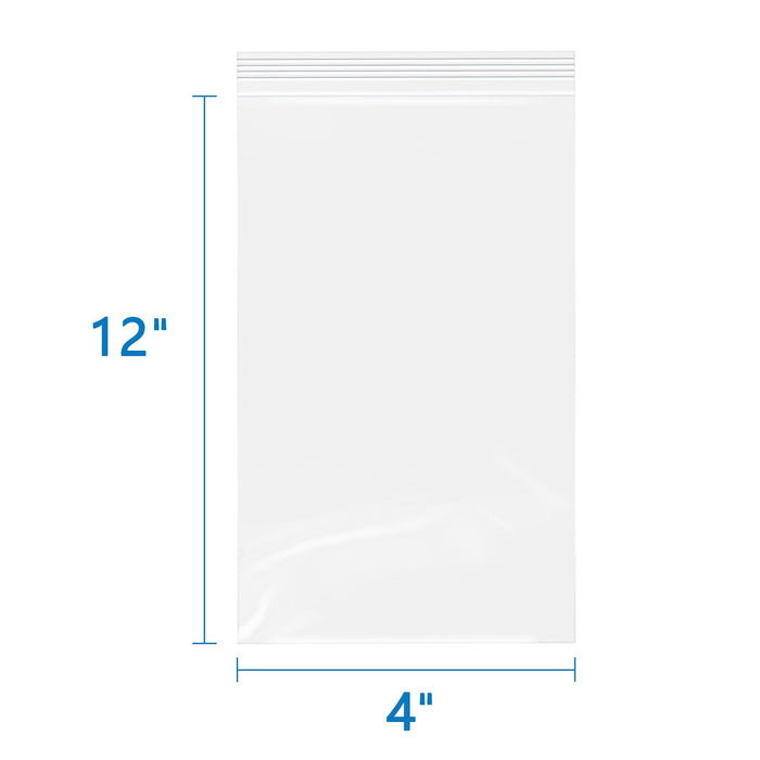 4" x 12" 2 Mil Durable Zip Lock Bags – 500 Pack