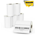 4" x 2" Barcode Shipping Removable Film Labels