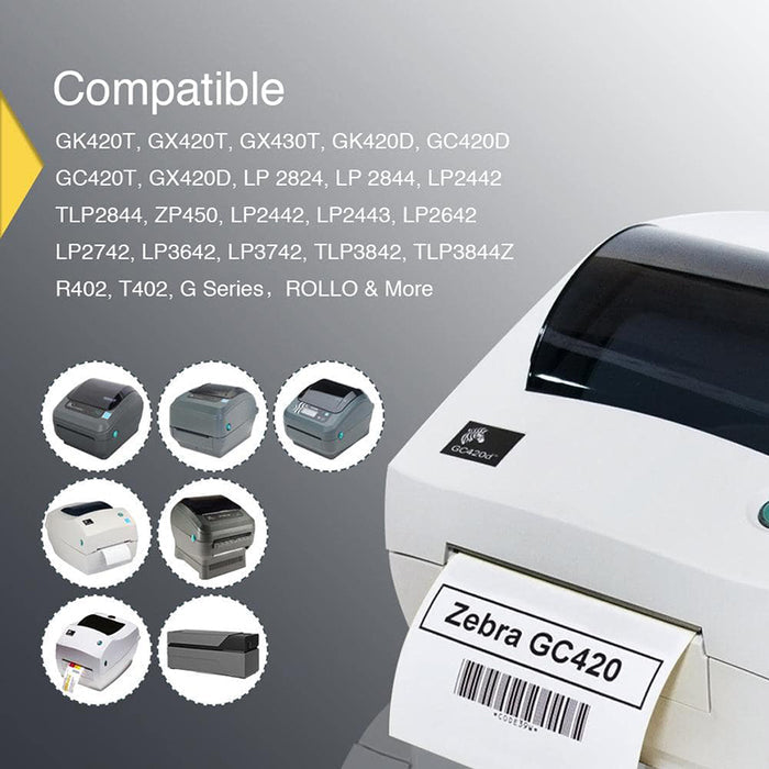 Zebra 4" x 2" Barcode Shipping & Multipurpose Labels Direct Thermal Labels