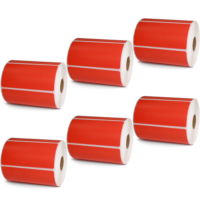 4" x 2" Red Direct Thermal Labels