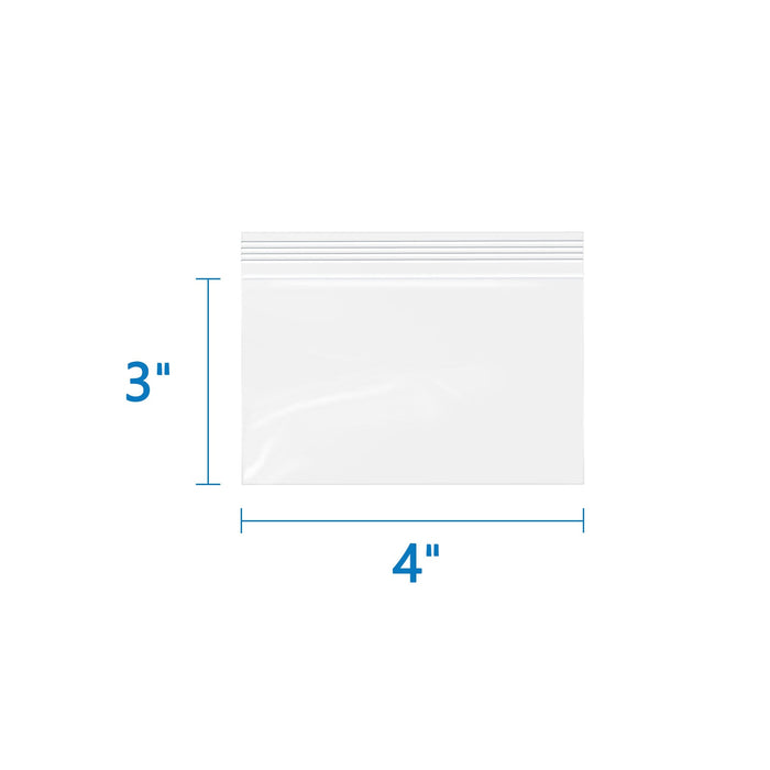 4" x 3" 2 Mil Reusable Zip Bags 500 Pack
