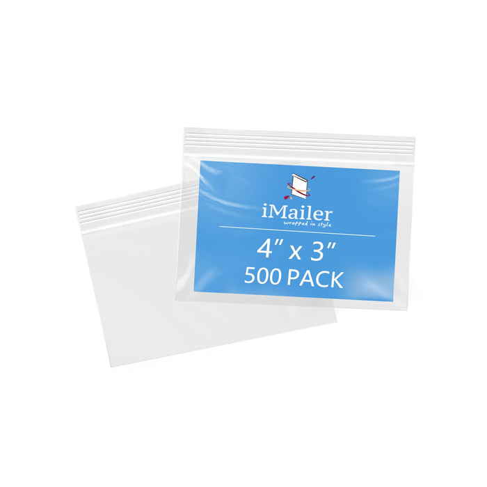 4" x 3" 2 Mil Reusable Zip Bags 500 Pack