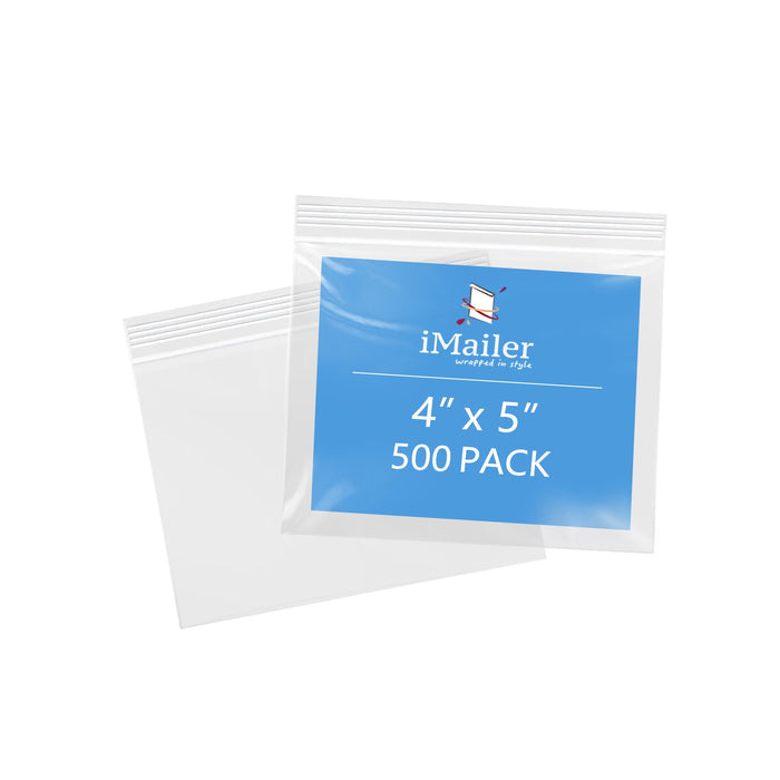 4" x 5" 2 Mil Durable Zip Lock Bags 500 Pack