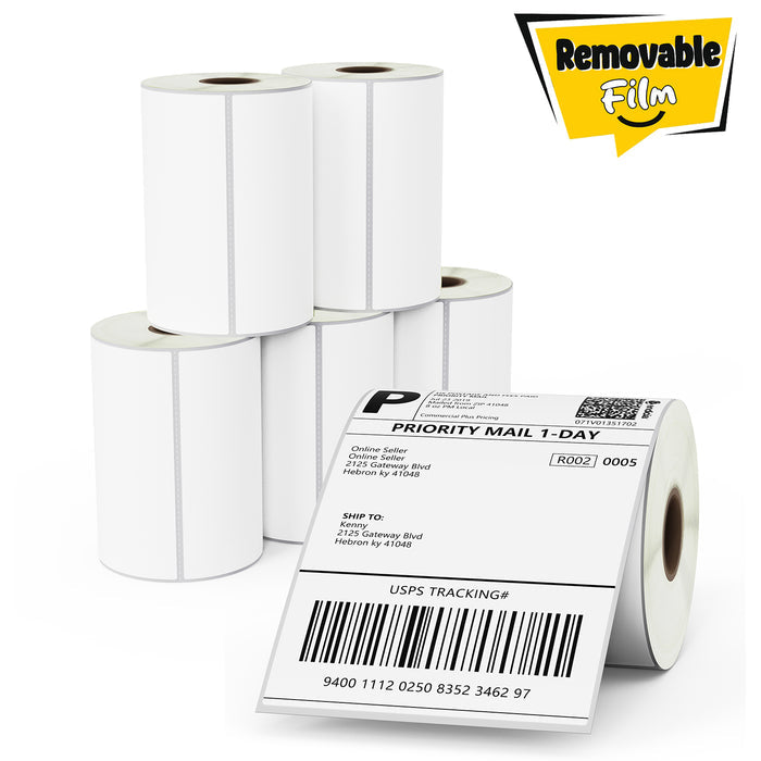 4" x 6.5" Large Shipping Removable Film Labels