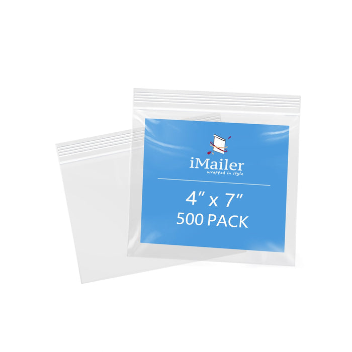 4" x 7" 2 Mil Reusable Zip Bags 500 Pack