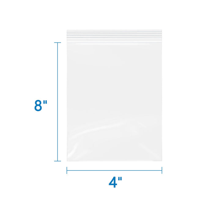 4" x 8" 2 Mil Resealable Zip Bags 500 Pack