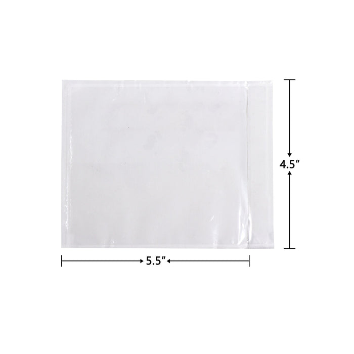 4.5" x 5.5" Clear Self-Adhesive Packing List Envelopes 500 Pack