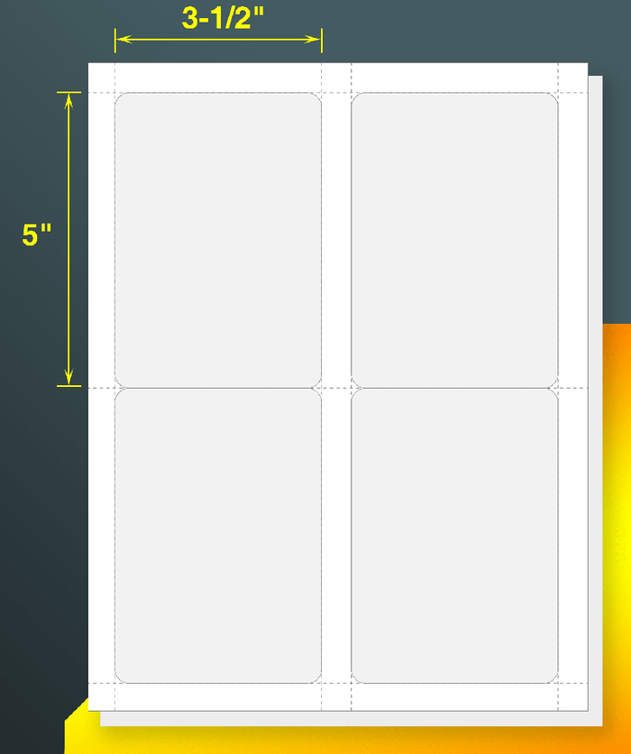 4UP 3.5" x 5" Shipping Address Mailing & Barcode Labels for Laser & Inkjet Printers