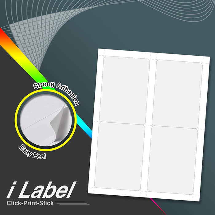 4UP 3.5" x 5" Shipping Address Mailing & Barcode Labels for Laser & Inkjet Printers