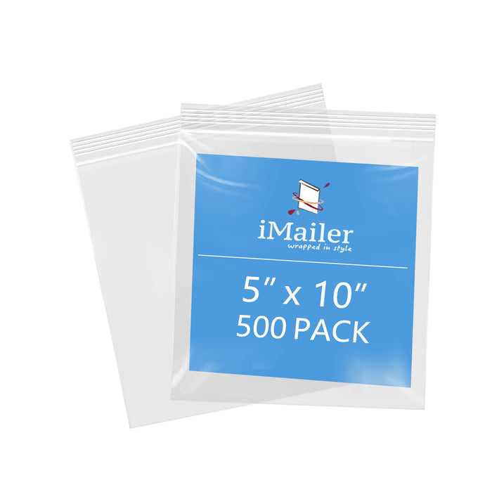 5" x 10" 2 Mil Clear Resealable Plastic Zip Lock Bags