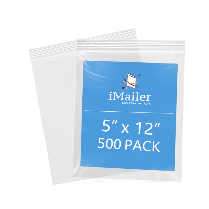 5" x 12" 2 Mil Long Resealable Plastic Zip Lock Bags