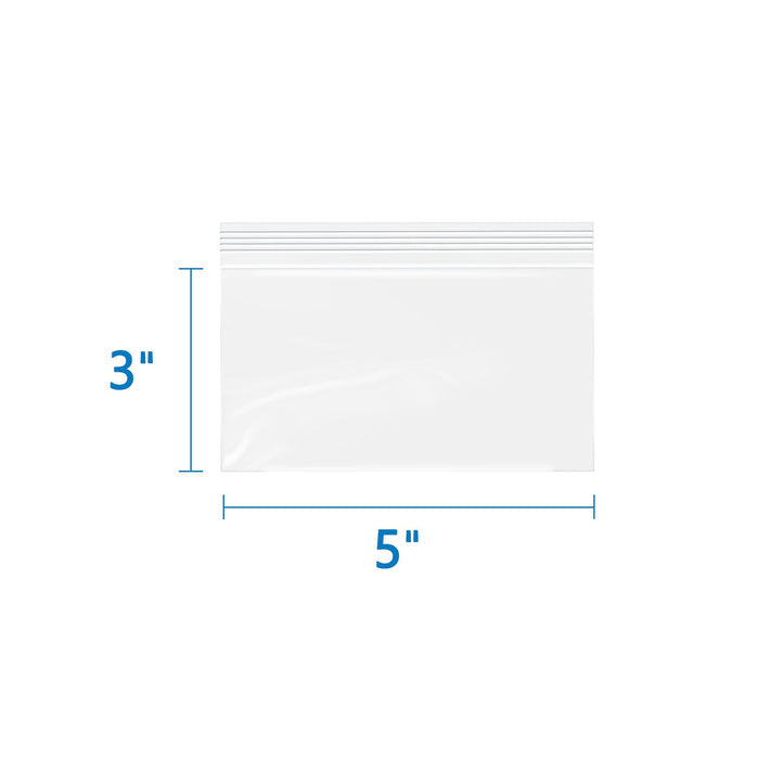 5" x 3" 500 Pack Clear Resealable Zip Bags