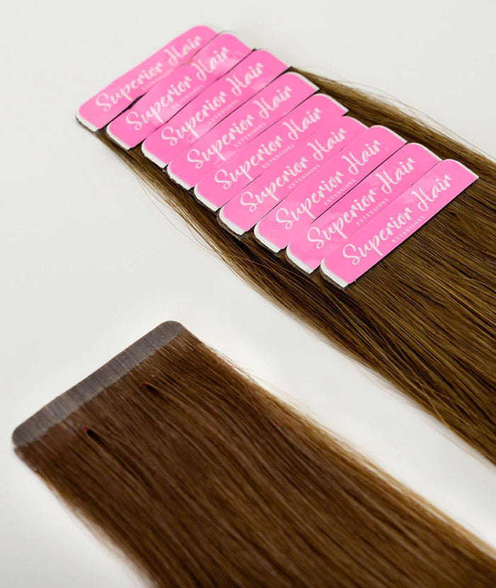 #6 Chestnut Brown Ultra Seamless Tape In Extensions — Value Grade