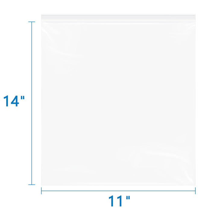 6 Mil 11" x 14" Heavy-Duty Zip Bags 50 Pack Reusable