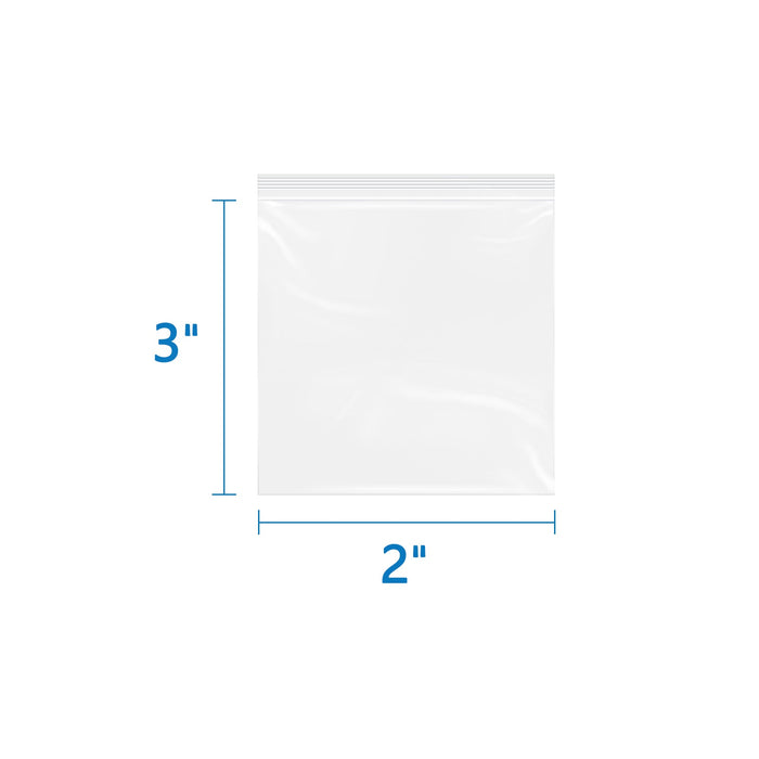 6 Mil 2" x 3" Thick Zip Bags 500 Pack Heavy-Duty and Reusable