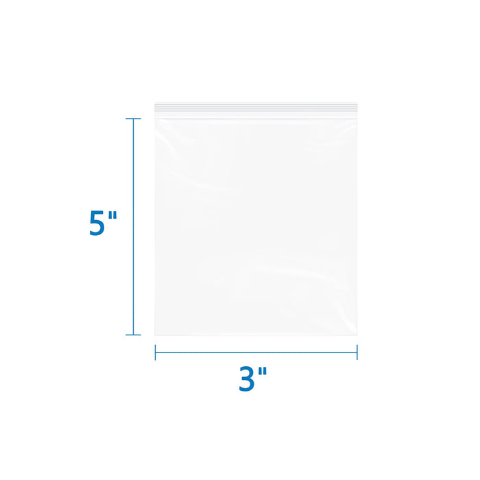 6 Mil 3" x 5" Thick Zip Bags 200 Pack Durable Reusable