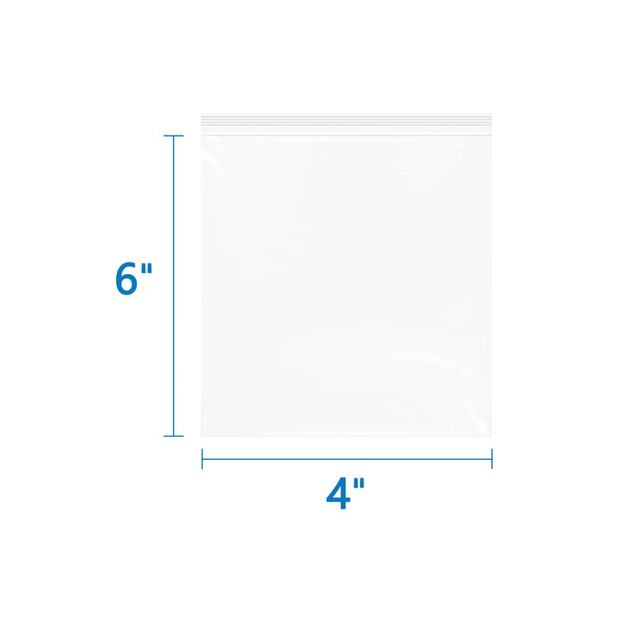 6 Mil 4" x 6" Thick Zip Bags 100 Pack Heavy Duty Reusable