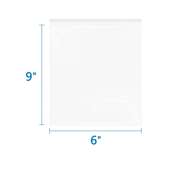 6 Mil 6" x 9" Thick Zip Bags 100 Pack Durable Reusable