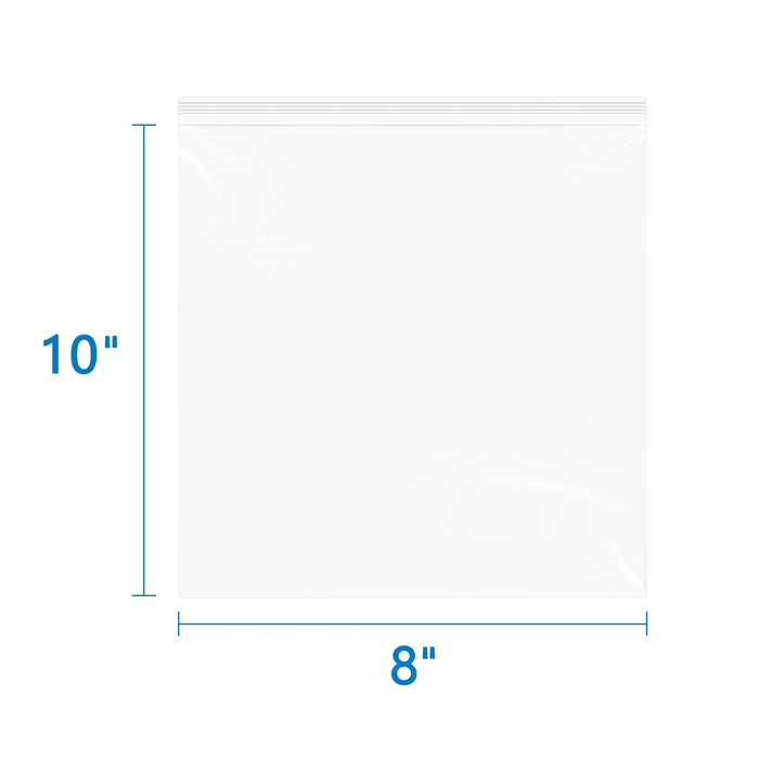 6 Mil 8" x 10" Heavy-Duty Thick Zip Bags 100 Pack Reusable