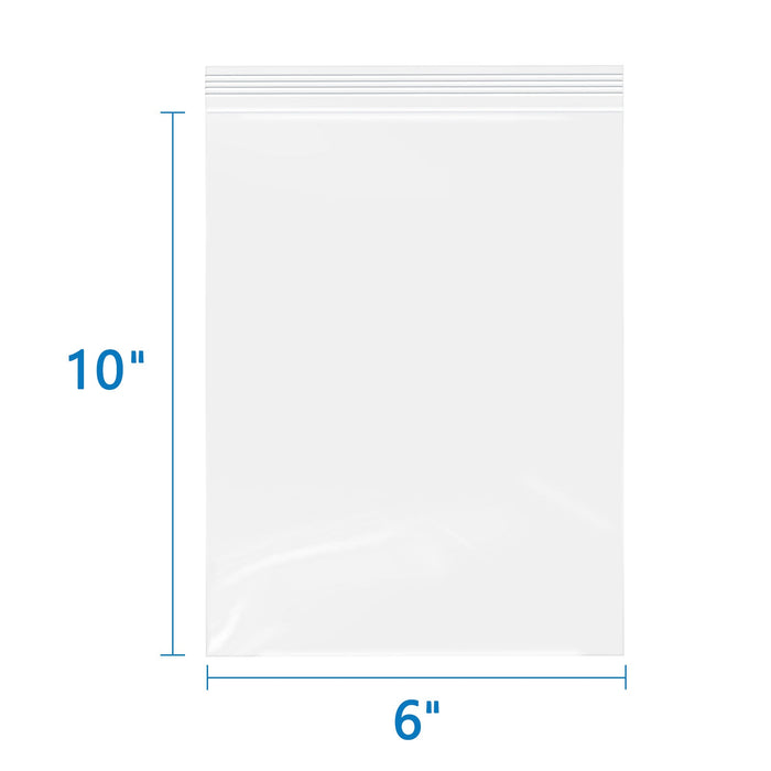 6" x 10" 2 Mil Clear Resealable Zip Bags 500 Pack