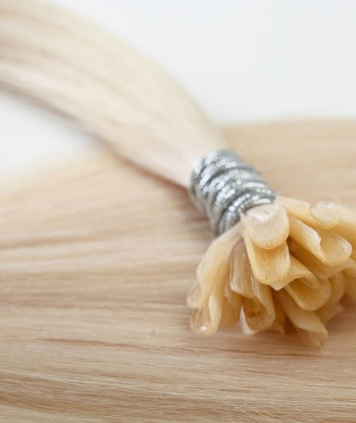 #60 Whitest Ash Blonde Pre Bonded U Tip Extensions — Value Grade