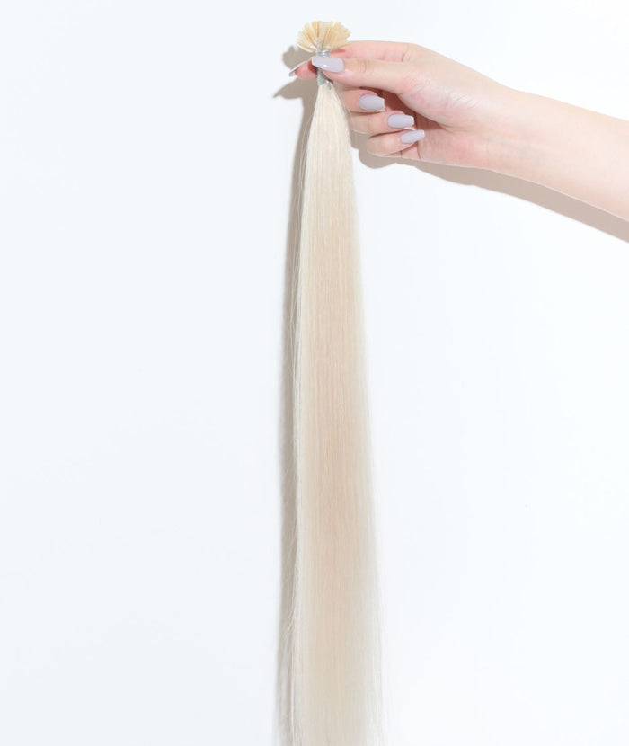 #60 Whitest Ash Blonde Pre Bonded U Tip Extensions — Value Grade