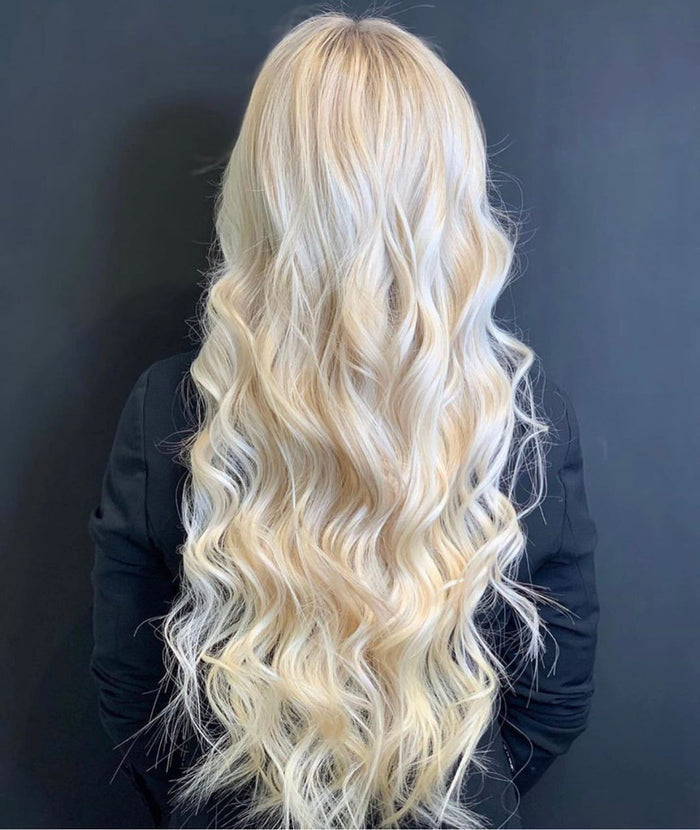 #613 Platinum Blonde Pre Bonded U Tip Extensions — Value Grade